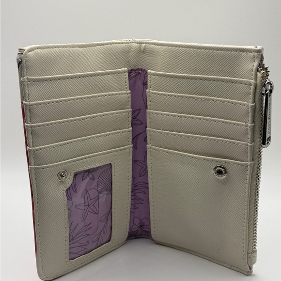Rare Disney Loungefly Ariel Watercolor Sketch Bifold Wallet Clutch - Picture 6 of 9